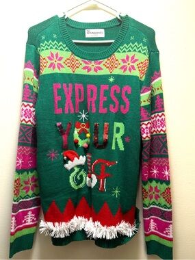 Ugly Christmas Sweater Express Your Elf Holiday Party